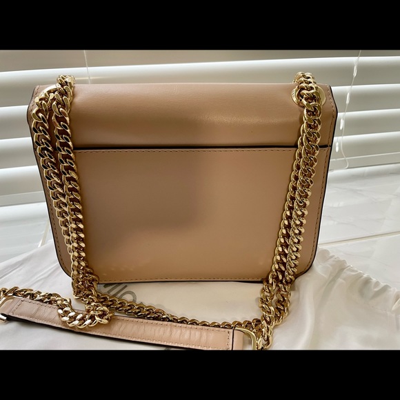 Michael Kors Sloan Editor Medium Chain Shoulder Bag in Oyster (Light Pink Beige) - Picture 11 of 13